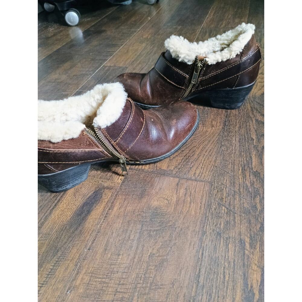 Born Womens Cita Shearling Lined Leather Bootie sz 6 brown leather - Picture 5 of 7